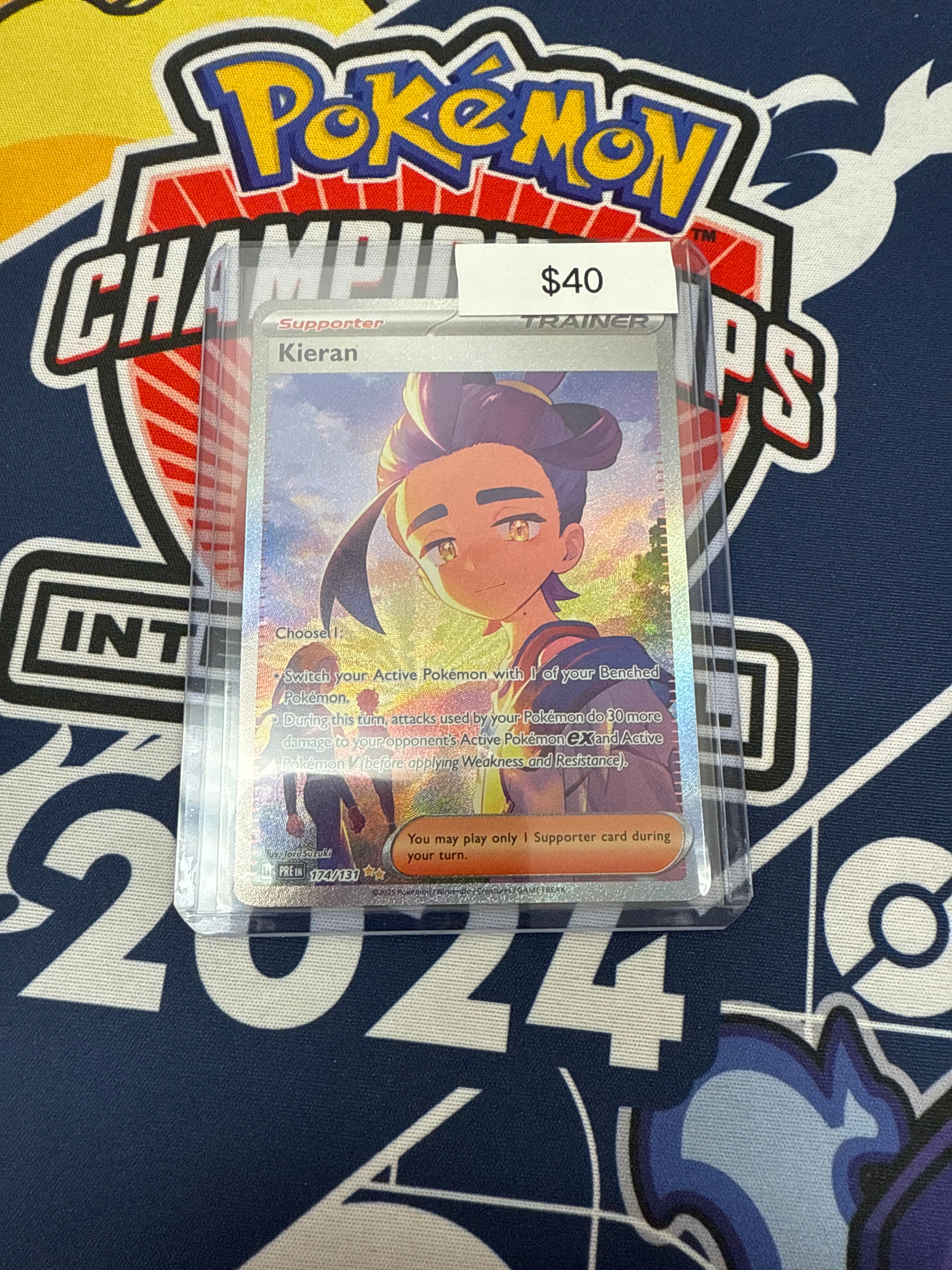 kieran card pokemon Prismatic Evolutions Special Illustration Rare #174 Certification ID:128306644 Robust Pokemon - Custom your Pokemons attacks do Paldea Evolved