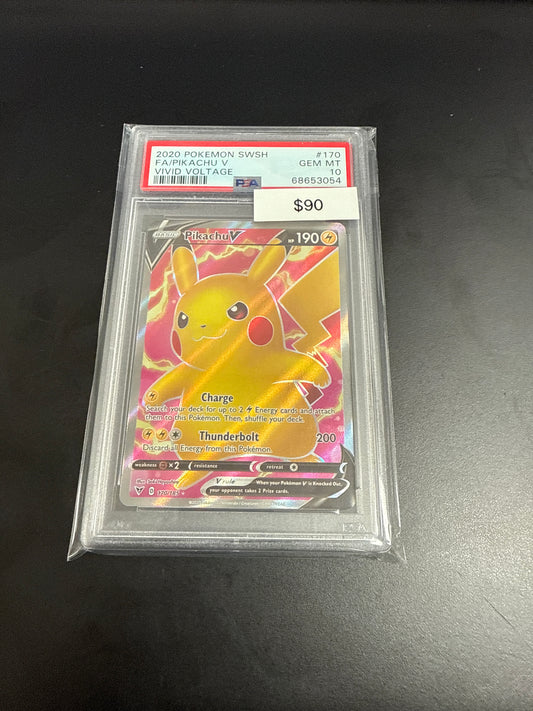 Vivid Voltage Pikachu V Full Art #170/185 PSA 10