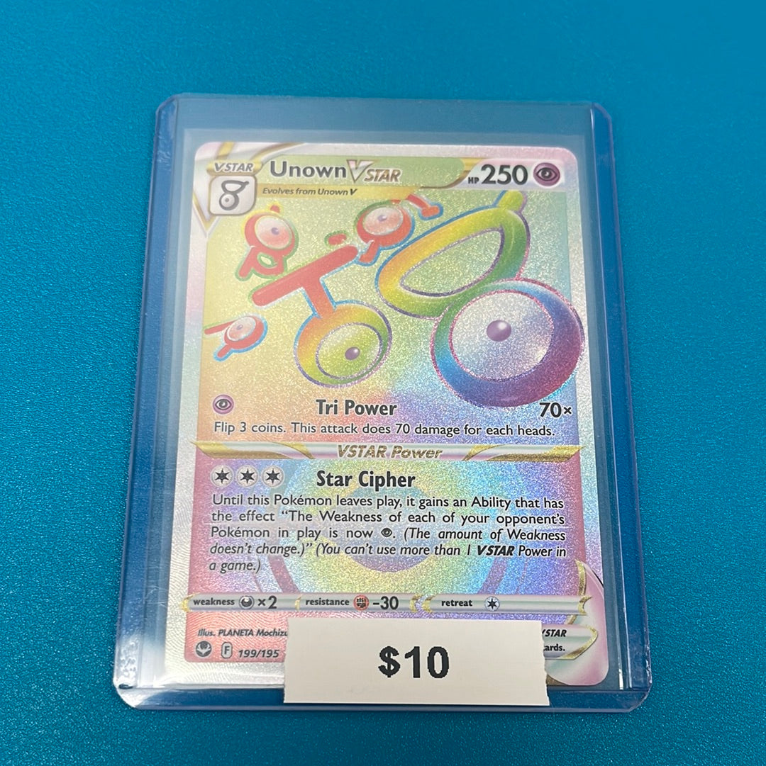 Pokémon Unown VSTAR Silver Tempest Secret 199/195 – Grail Collectibles AZ