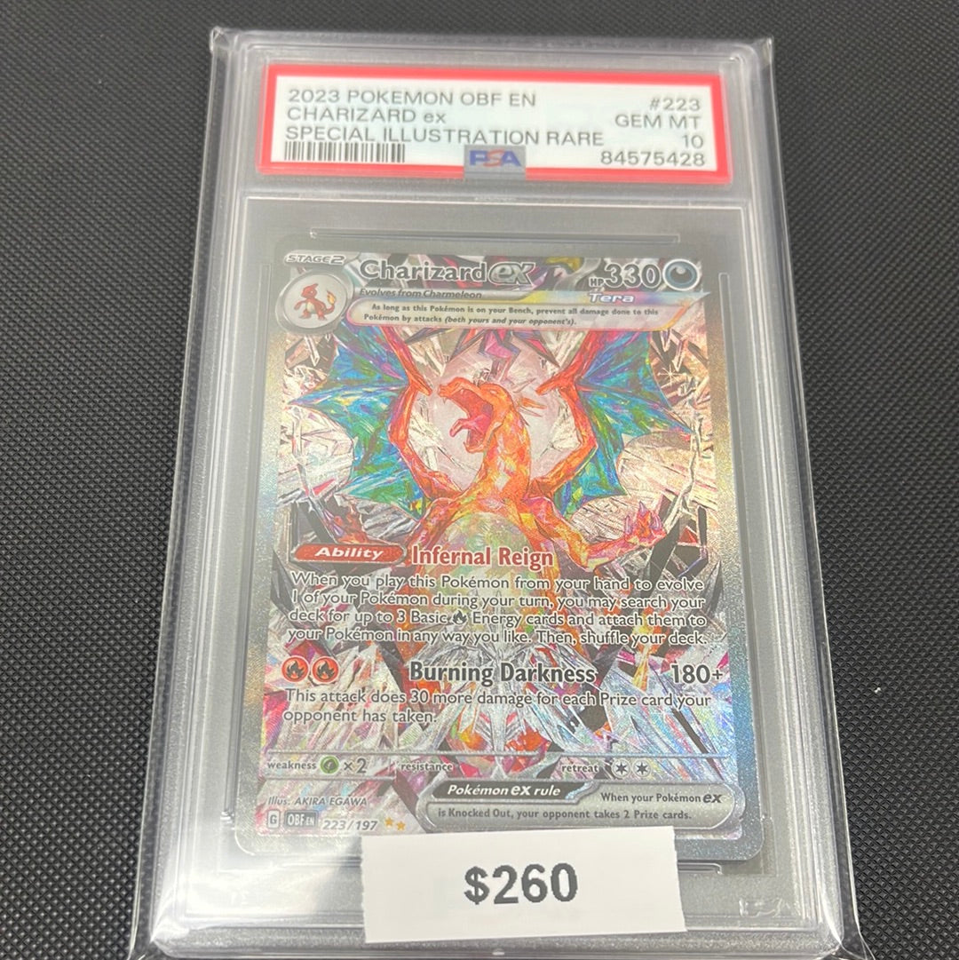 Pokmon Charizard ex Obsidian Flames Alt Art 223/197 PSA 10 Pokmon Charizard ex Obsidian Flames Alt Art 223/197 PSA 10