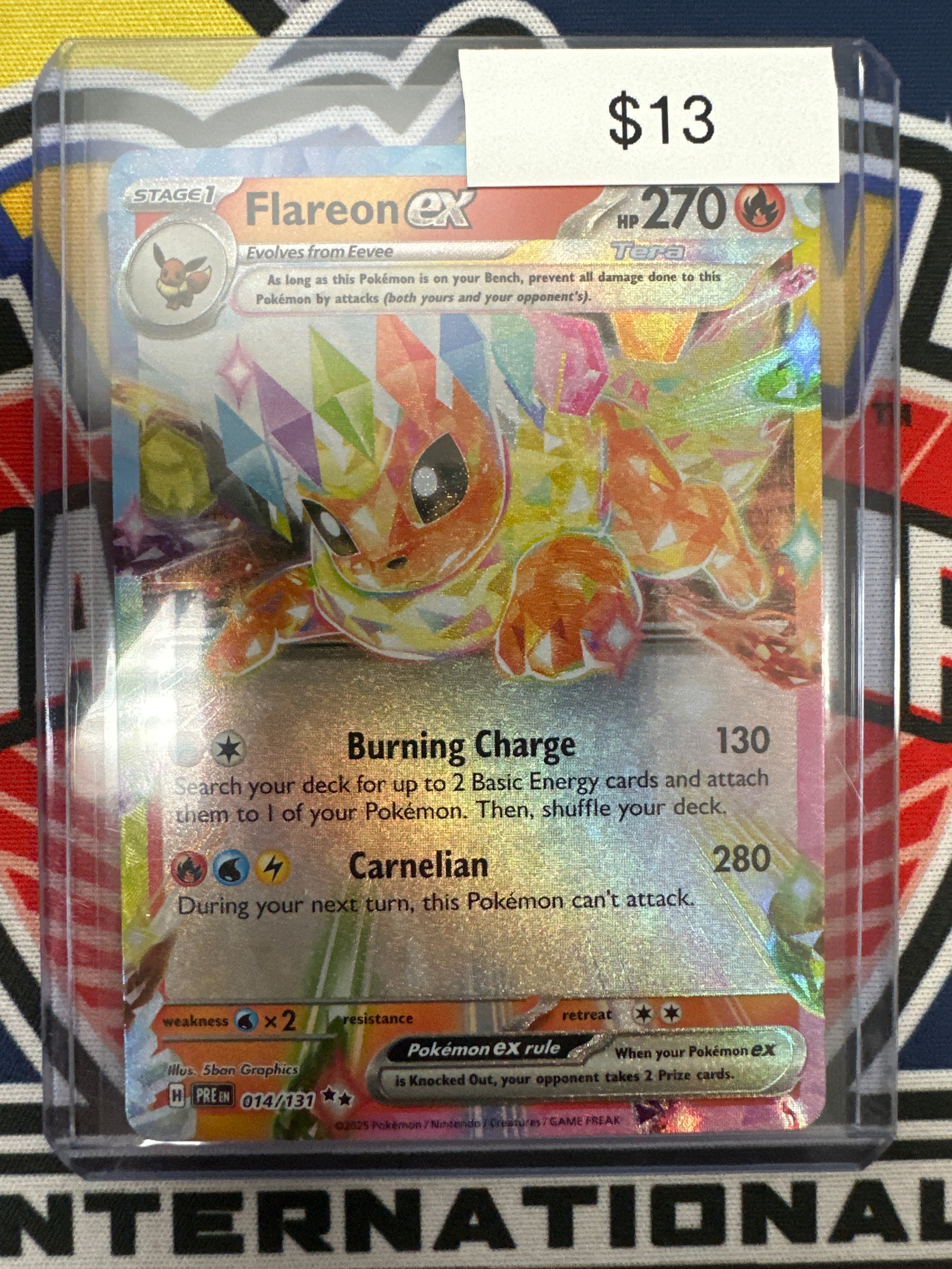 Pokemon Prismatic Evolutions Flareon ex Surprise Stamp 014/131 – Grail  Collectibles AZ