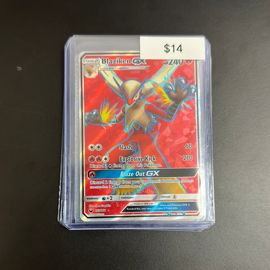 shaws pokemon cards Pokémon BLAZIKEN GX 153/168 – Grail Collectibles AZ