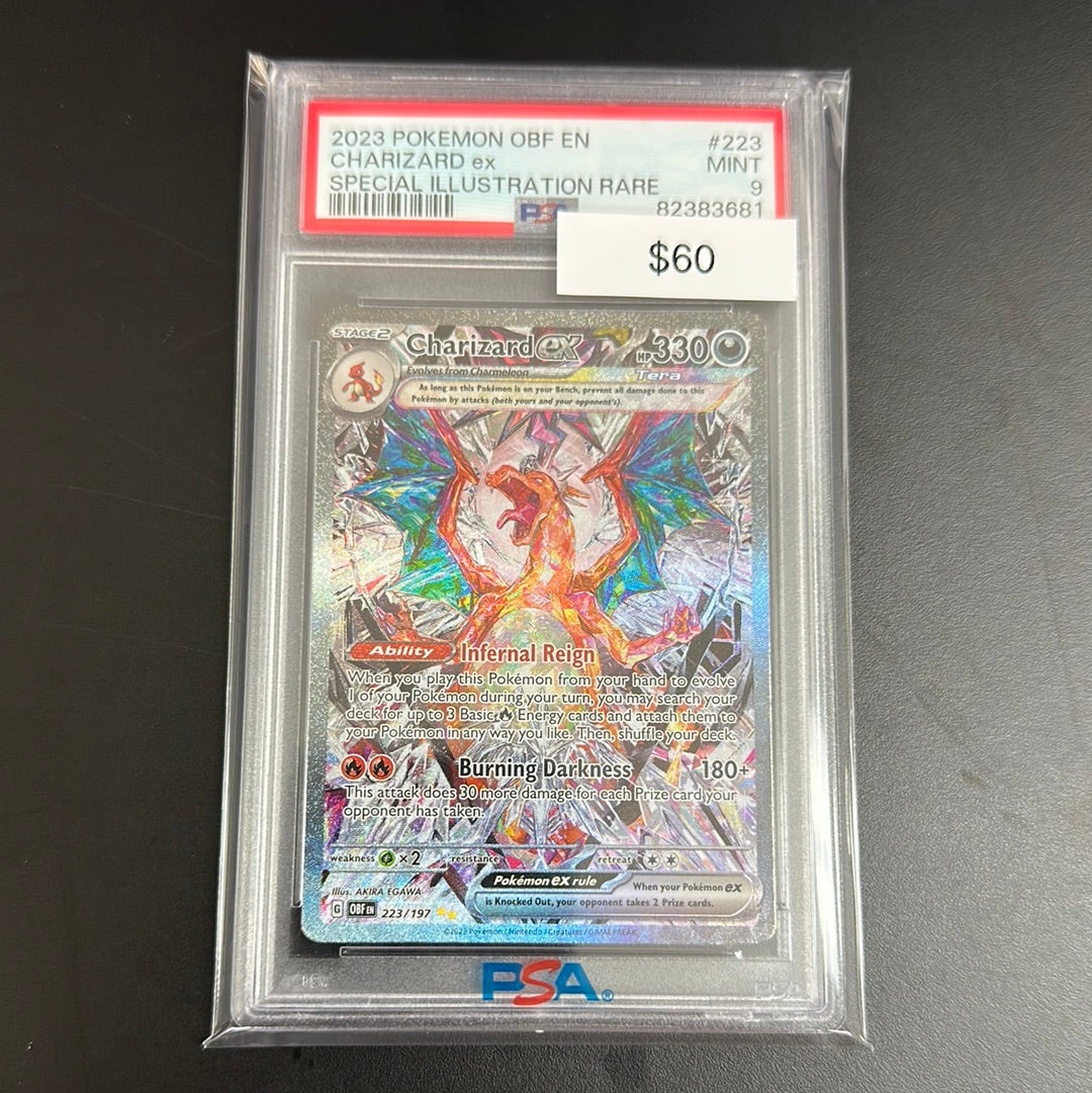 pokemon cards obsidian flames charizard ex Pokémon Obsidian Flames Charizard EX 223/197 PSA 9 – Grail Collectibles AZ