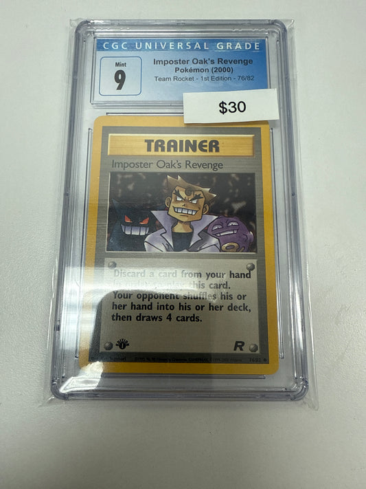 Team Rocket 1st Ed Imposter Oak’s Revenge #76/82 CGC 9