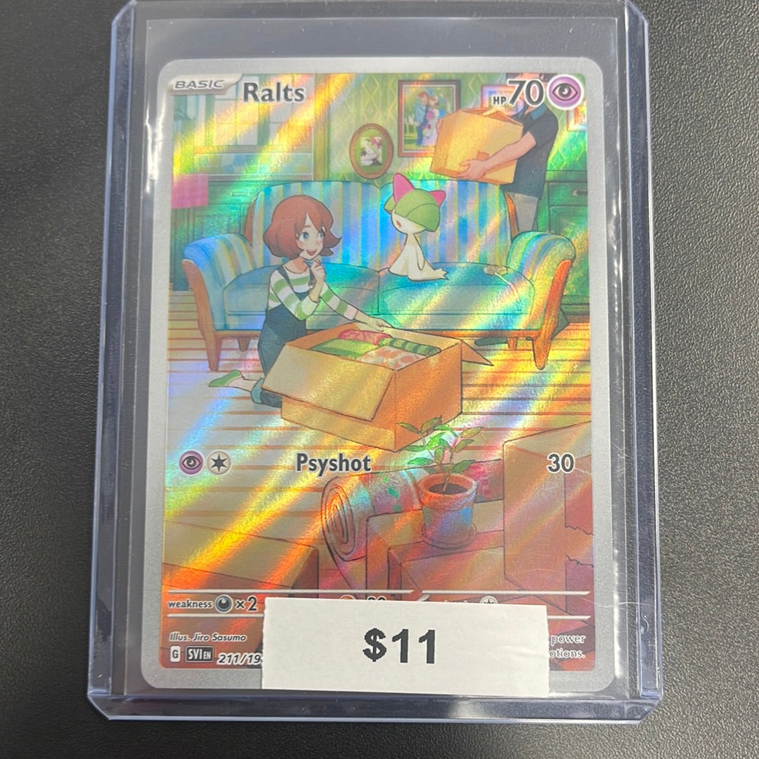 Pokemon Scarlet & Violet Base Set Illustration Rare Ralts #211 Pokemon Scarlet & Violet Base Set Illustration Rare Ralts #211