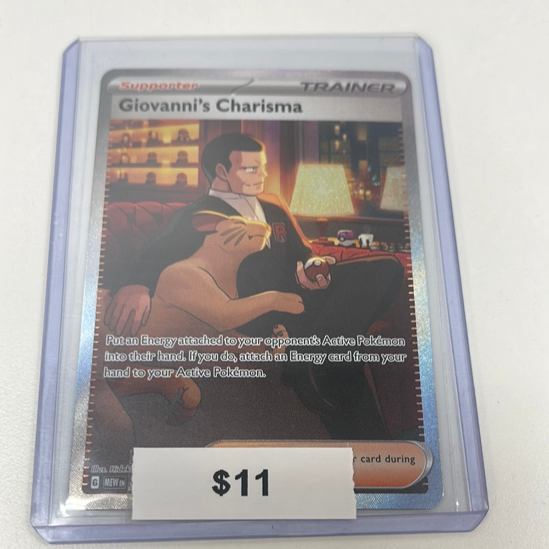 pokemon card giovanni's charisma 2023 SV 151 #204/165 Charizard Pokemon Go 010 Game Selection:Wally Quest Collection : SDCC 2025 Raffle