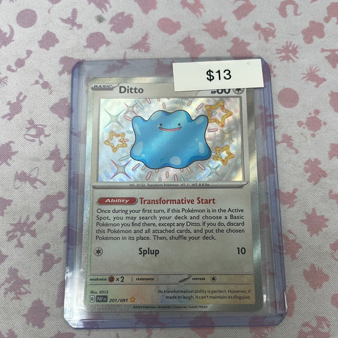dido pokemon card Pokémon Ditto Paldean Fates Shiny 201/091 – Grail Collectibles AZ