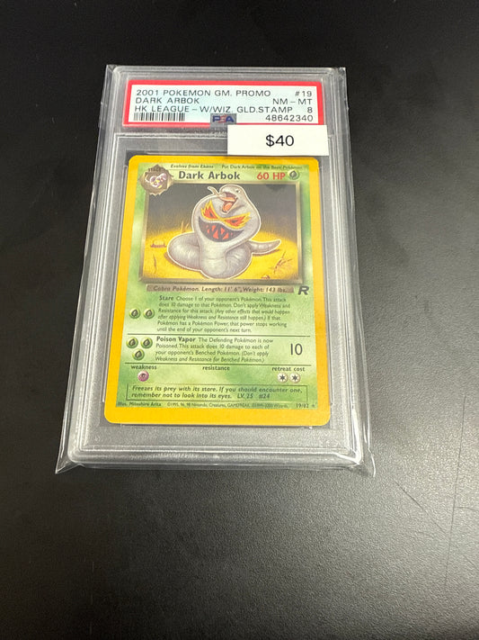 Team Rocket Dark Arbok WOTC Gold Stamp #19/82 PSA 8