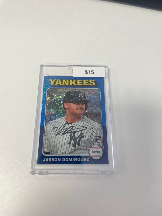 Topps Heritage Jasson Dominguez Blue Speckle SP #399