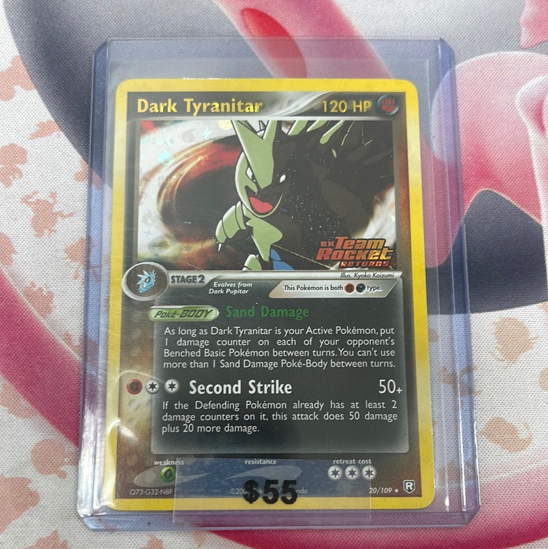 pokemon card dark tyranitar Pokémon Dark Tyranitar Team Rocket Returns Reverse Holo 20/109