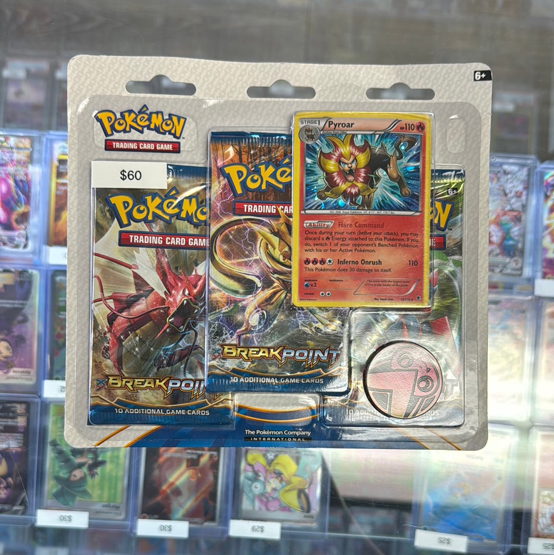 fake pokemon card pack POKEMON TCG XY BREAKpoint 3-Pack Blister – The Games Corner main image 1