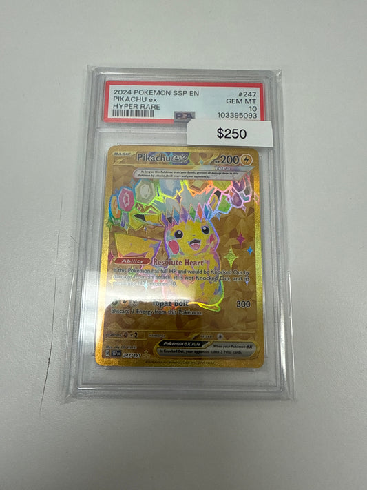 Surging Sparks Pikachu Ex Secret #247/191 PSA 10