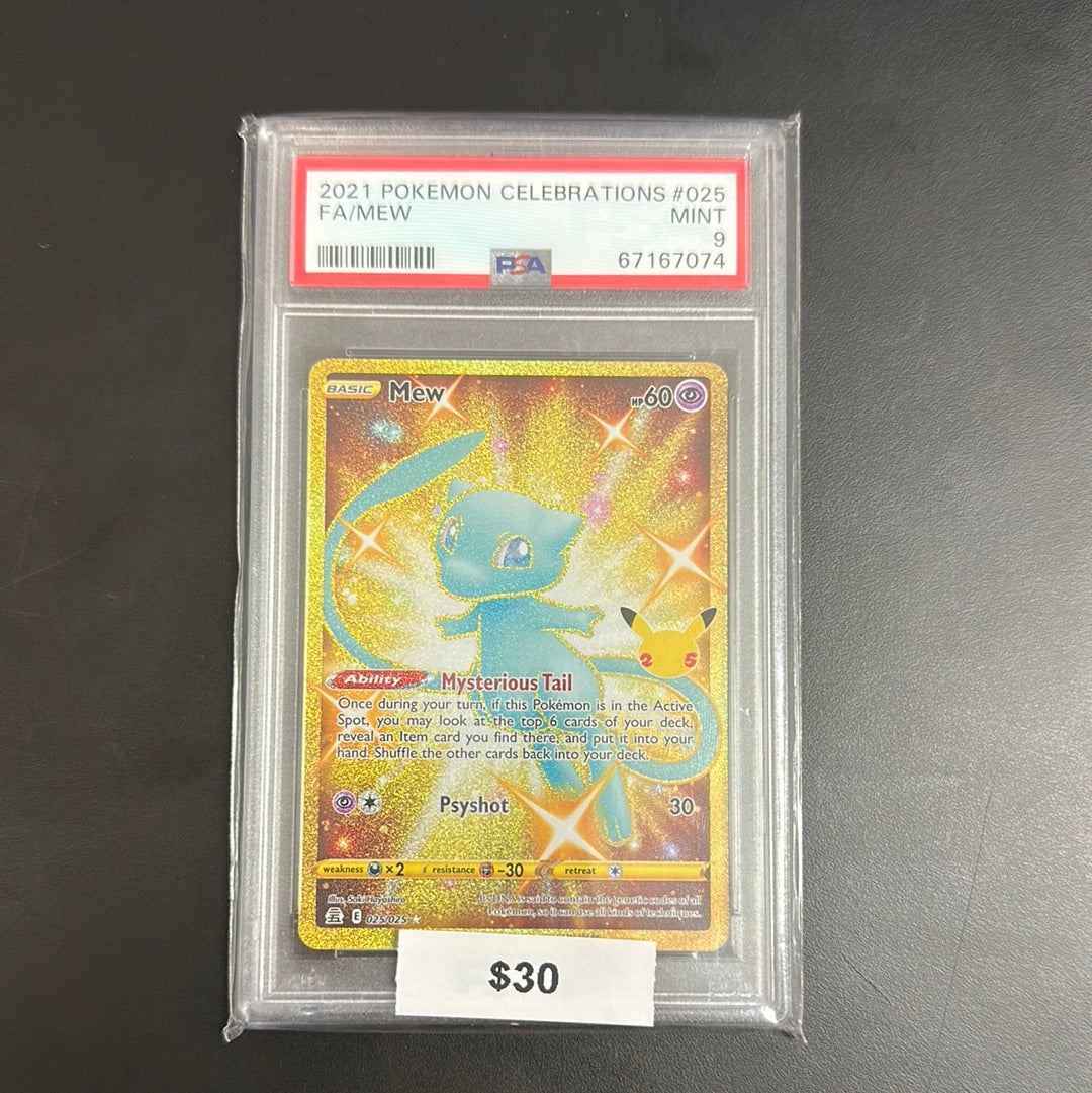 PSA9 ミュウ Gold 025/025 Celebrations Pokémon Celebrations Mew Gold #025 PSA 9 – Grail Collectibles AZ