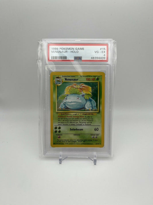 PSA 4 Holo Venusaur Base Set 15/102 Pokemon Vintage Wotc Rare 1999 Tcg Vg-ex
