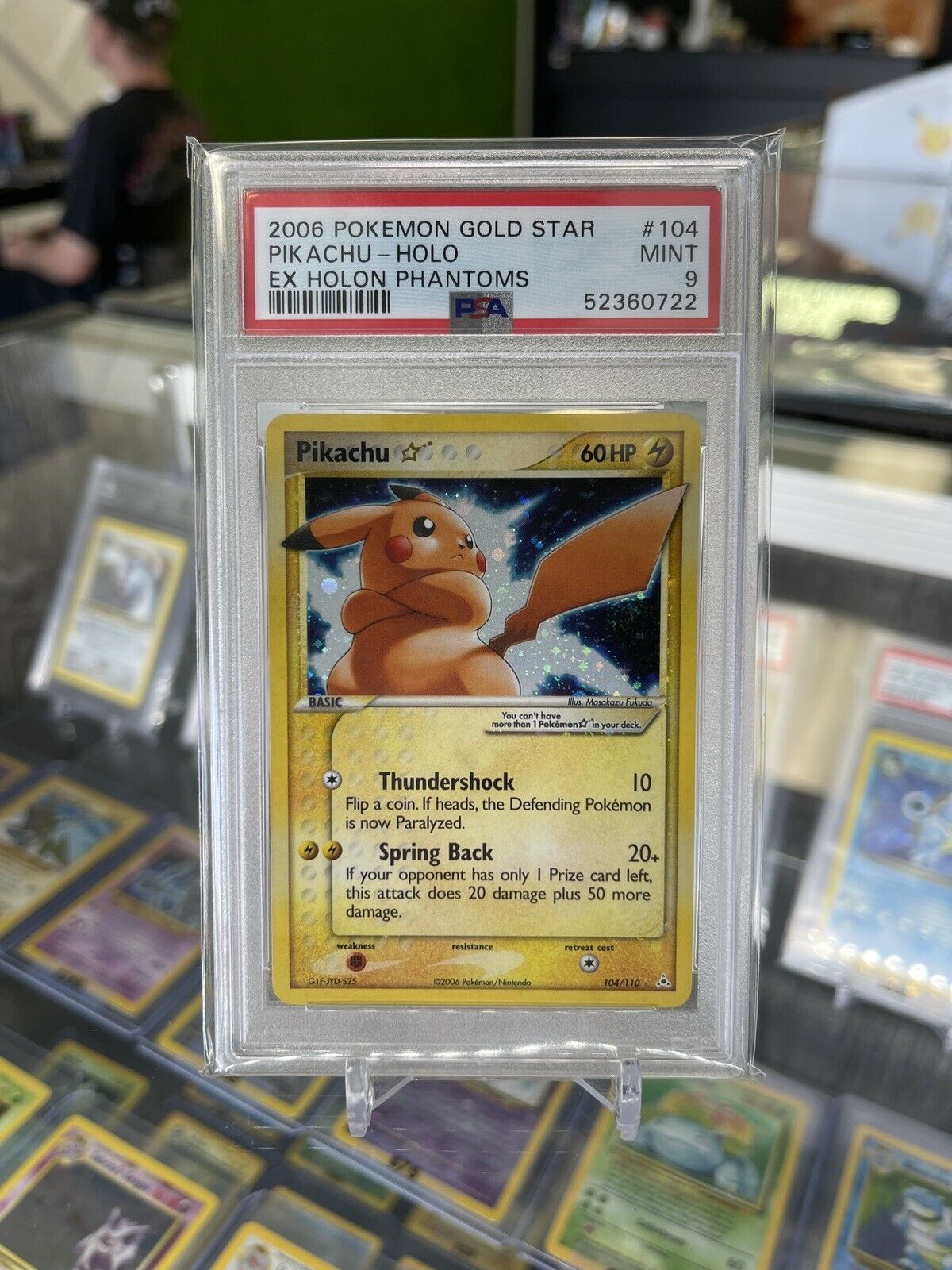 2006 Pokemon Holon Phantoms Gold Star Pikachu PSA 9 + SWIRL *FREE NEXT Grail Collectibles AZ 2006 Pokemon Holon Phantoms Gold Star Pikachu PSA 9 + SWIRL *FREE NEXT Grail Collectibles AZ