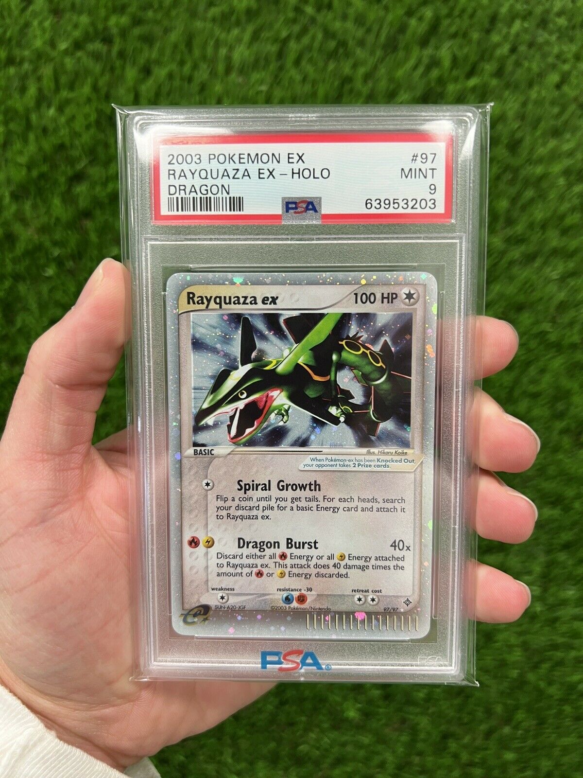 2003 Pokemon Dragon EX Rayquaza ex PSA 9 97/97 *FREE NEXT DAY AIR