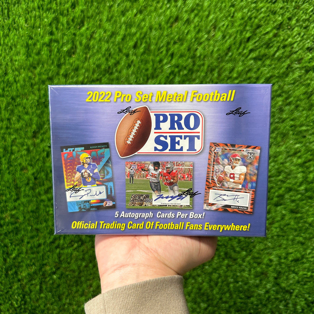 2022 Leaf Pro Set Metal Football Hobby Box Grail Collectibles AZ