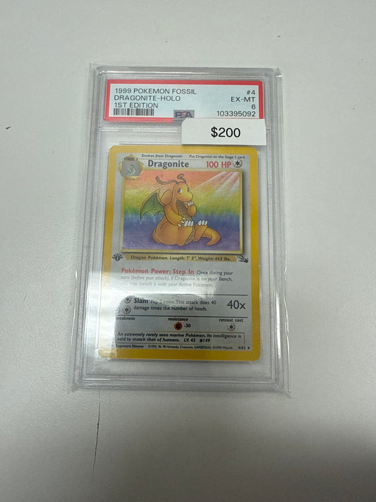 Pokemon Dragonite 19/62 1st Edition Holo PSA 6