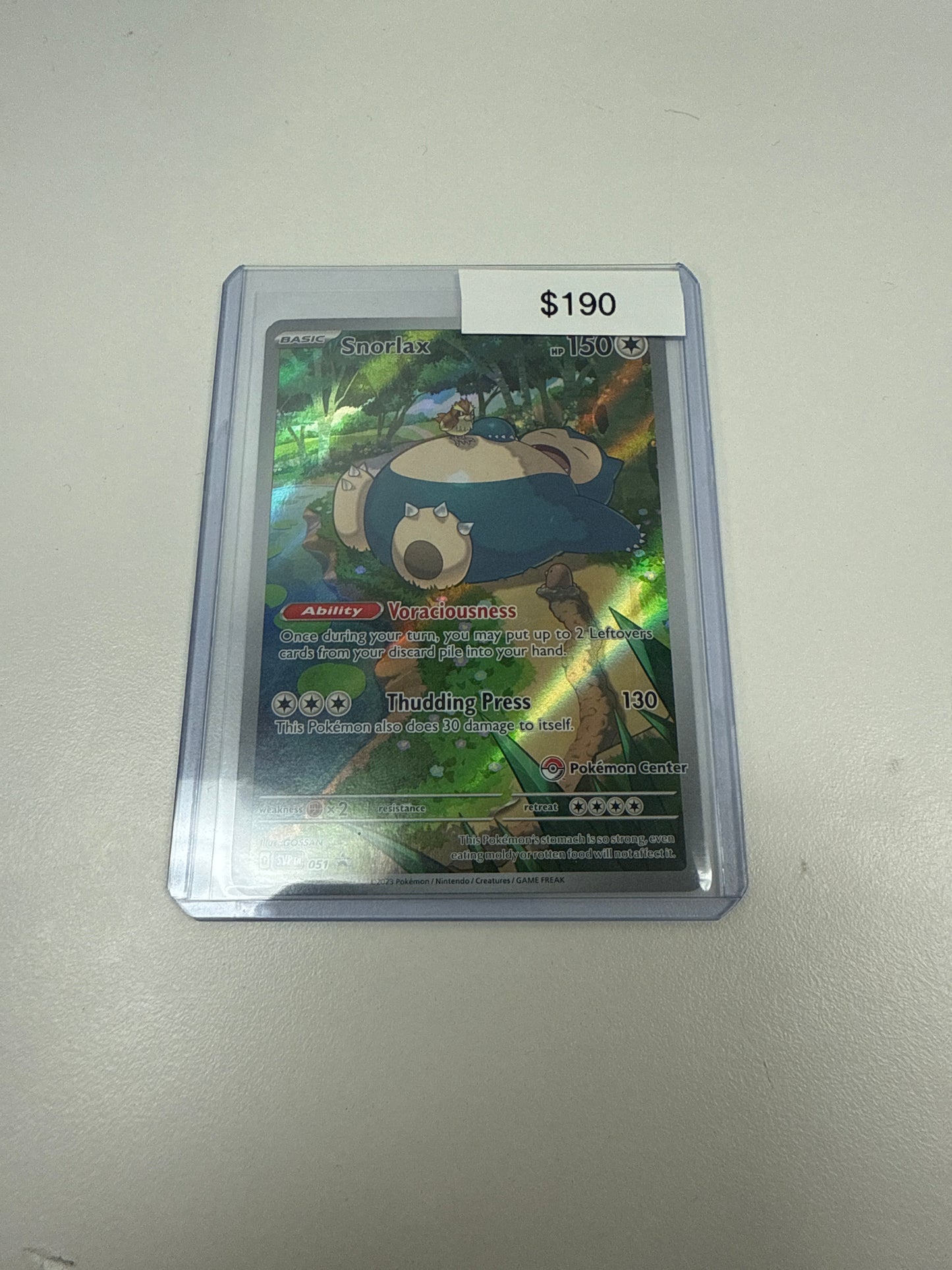 Pokemon Snorlax Black Star Pokemon Center Promo #051