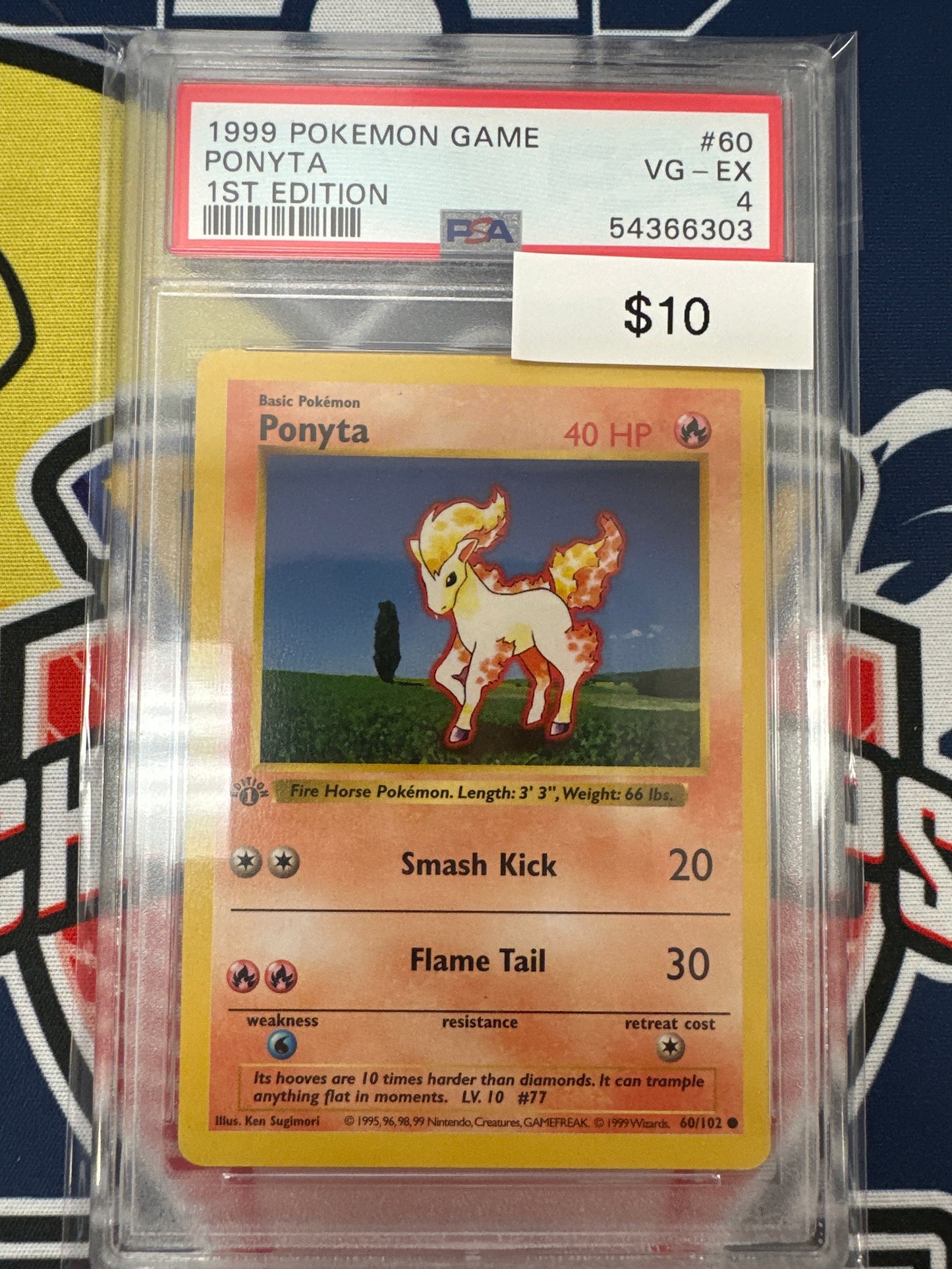 Pokemon Ponyta 60/102 1st Edition PSA 4