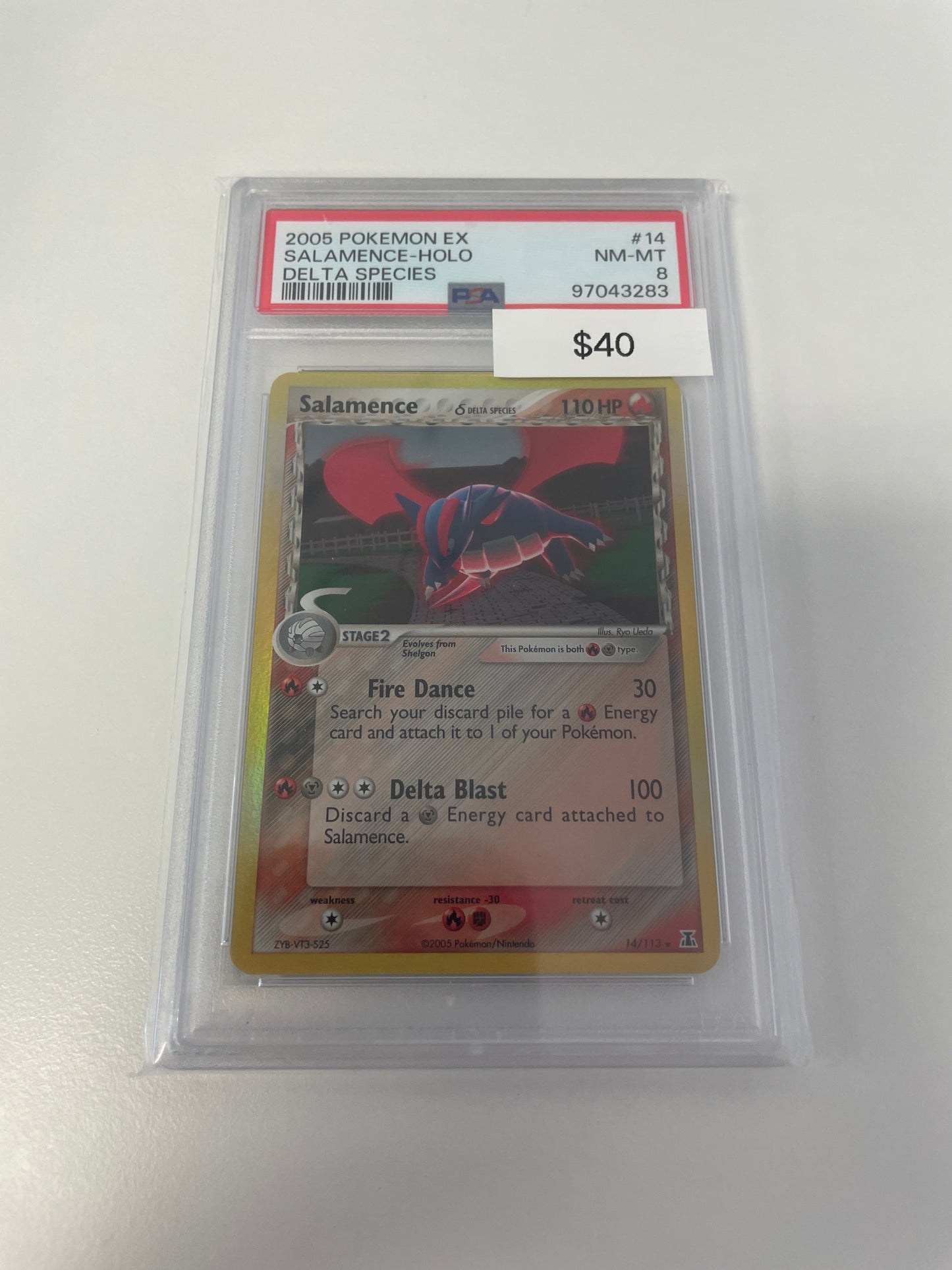 Pokemom Salamence Holo Delta Species #14/113 PSA 8