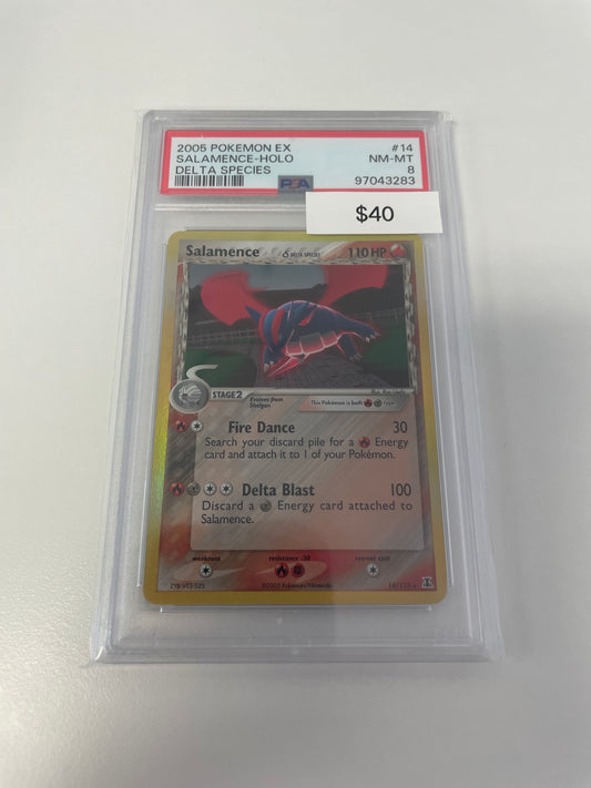 Pokemom Salamence Holo Delta Species #14/113 PSA 8