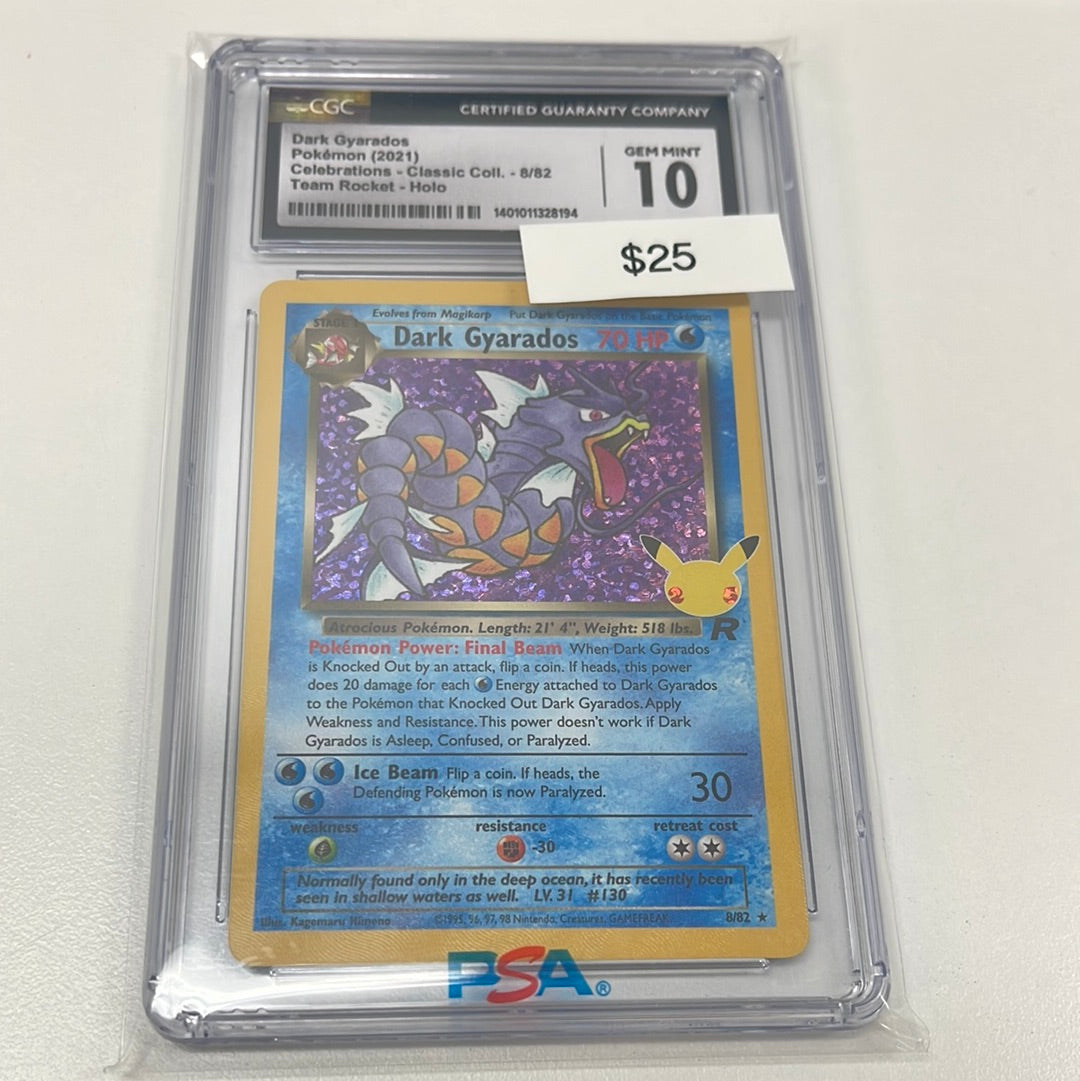 Pokémon Dark Gyarados Celebrations Holo 8/82 CGC 10