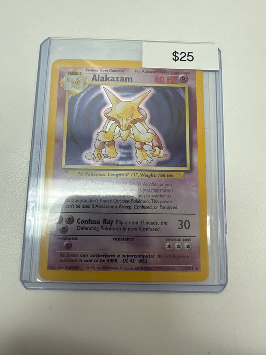 Pokemon Base Set Alakazam Holo LP #1/102