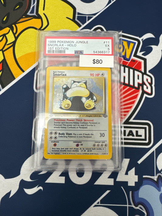 1999 Pokémon Jungle Snorlax 1st Ed. #11 PSA 5