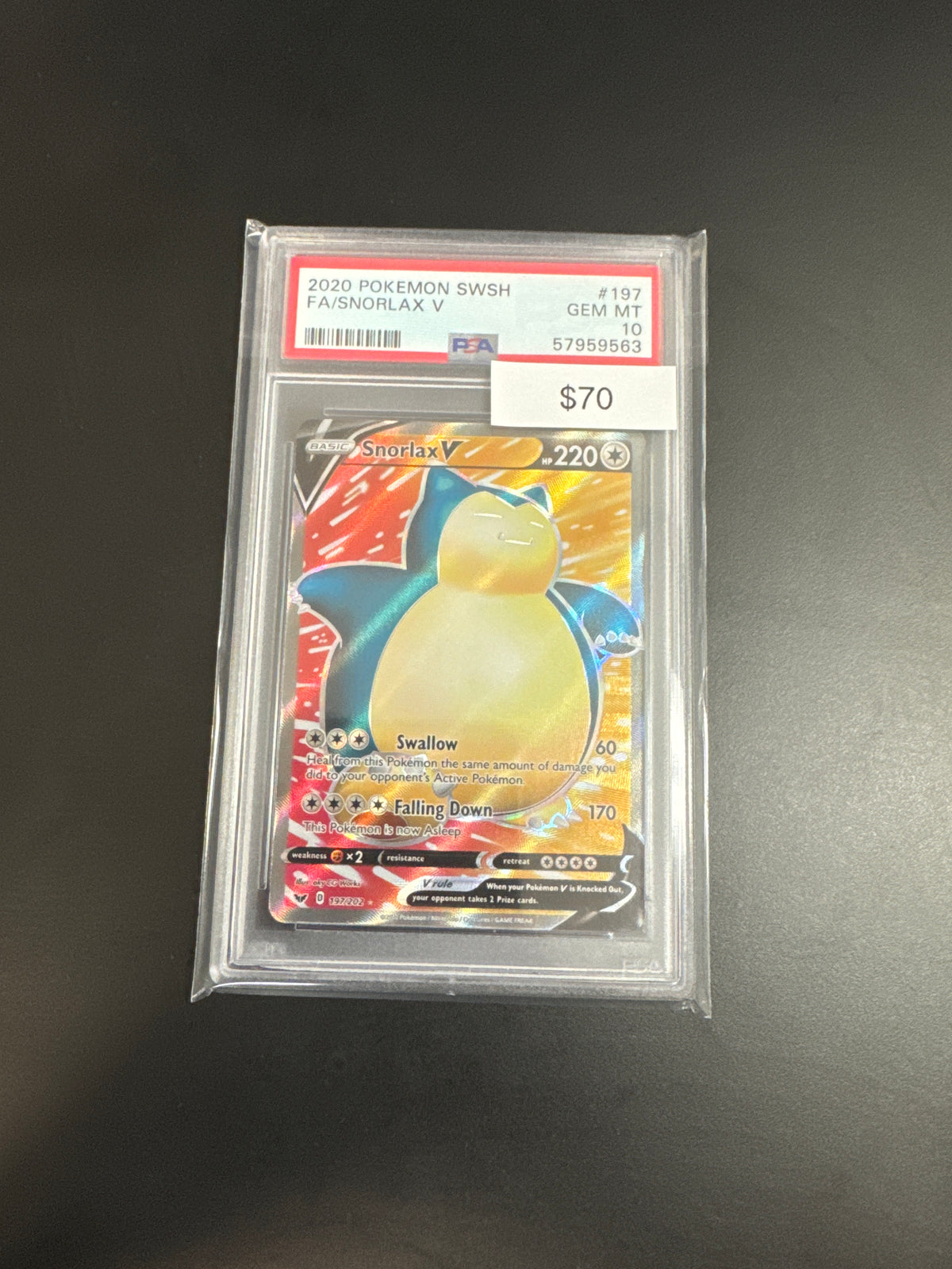 Pokémon Snorlax V 197 PSA 10