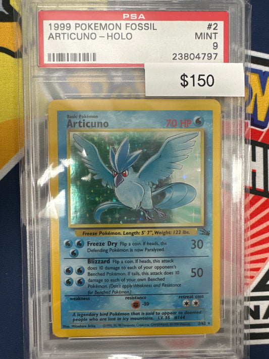 Pokemon Fossil Articuno Holo 2/62 PSA 9
