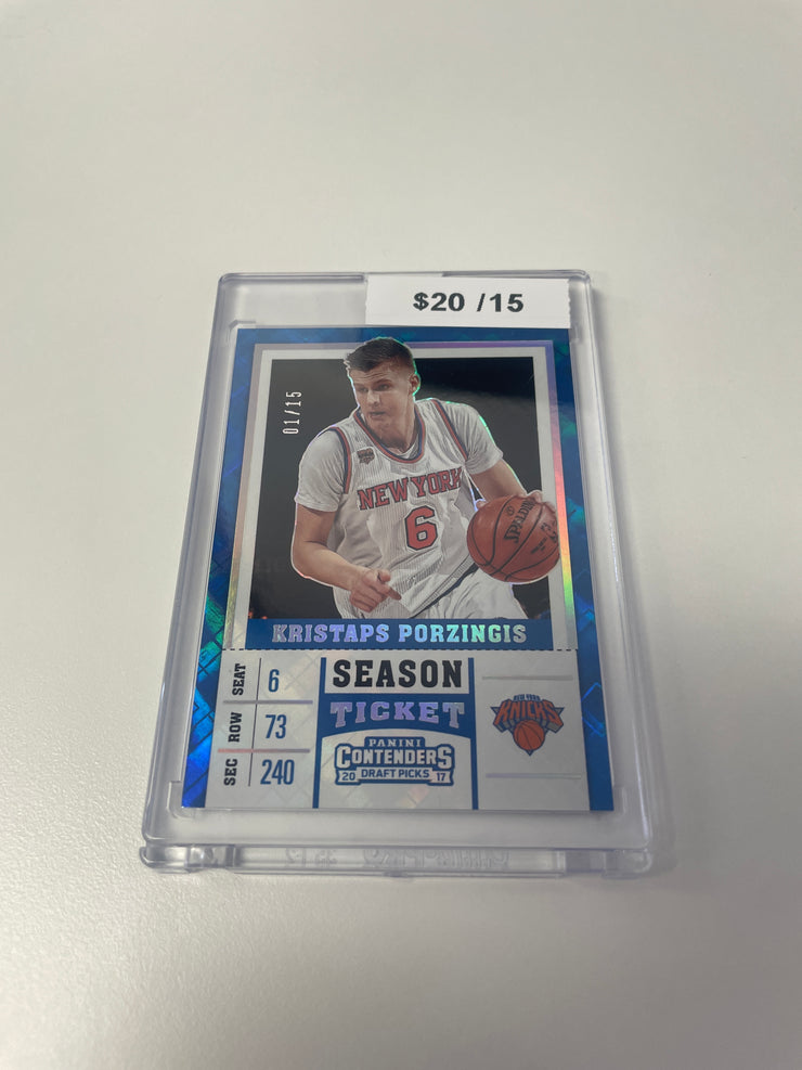 2017 Contenders Kristaps Porzingis Blue /15 