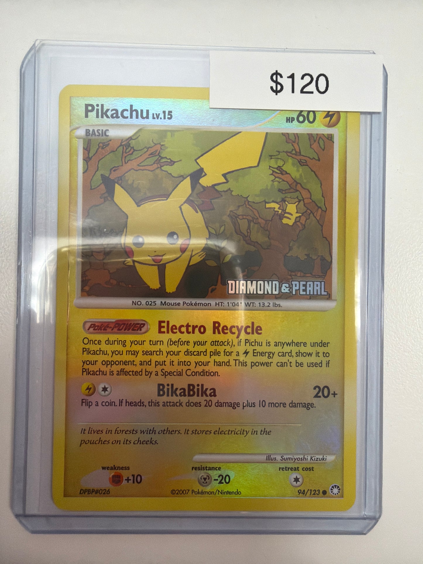 Pokemon Pikachu Diamond & Pearl Stamp 94/123
