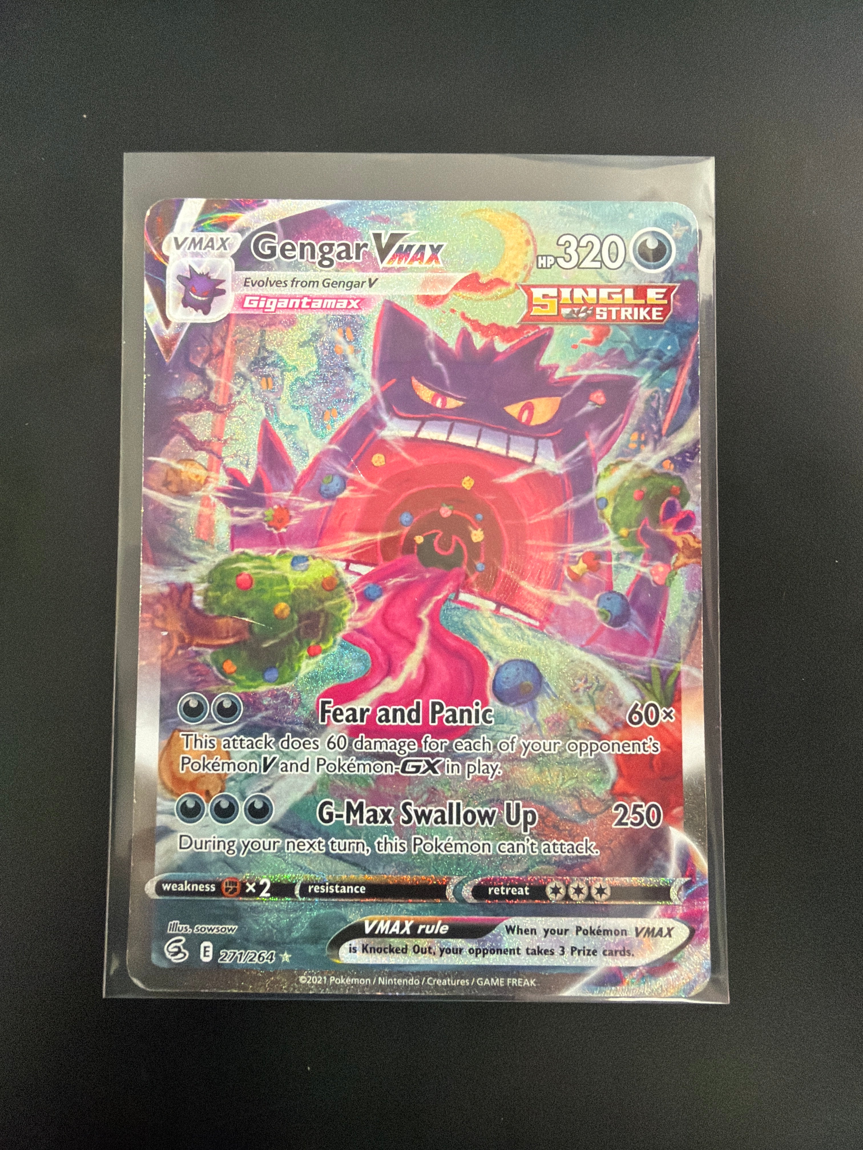Pokémon Fusion Strike Gengar VMAX 271/264 DAMAGED/CREASE – Grail