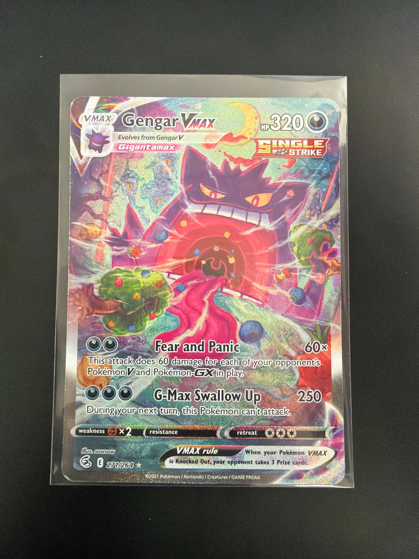 Pokmon Fusion Strike Gengar VMAX 271/264 DAMAGED/CREASE Grail Collectibles AZ Pokmon Fusion Strike Gengar VMAX 271/264 DAMAGED/CREASE Grail Collectibles AZ