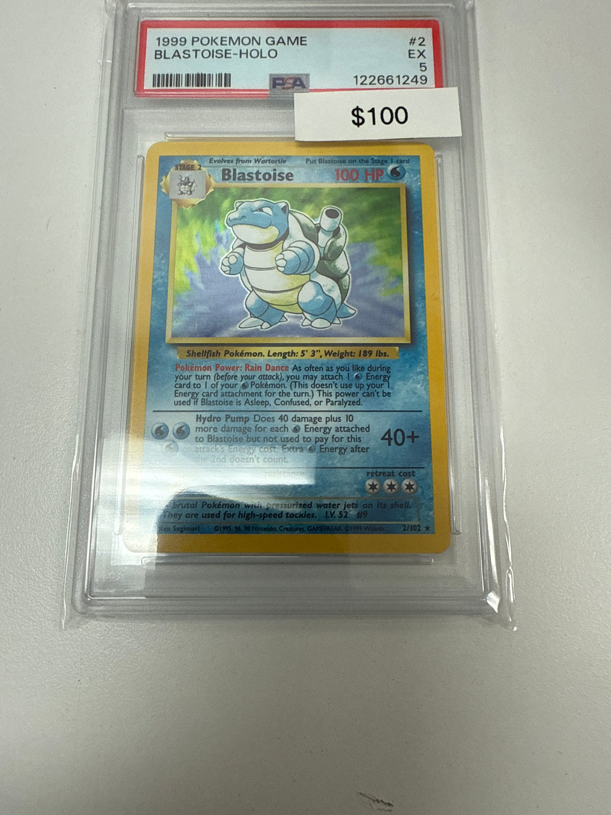 Pokemon Base Set Blastoise Holo #2/102 PSA 5