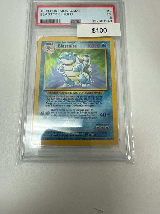Pokemon Base Set Blastoise Holo #2/102 PSA 5