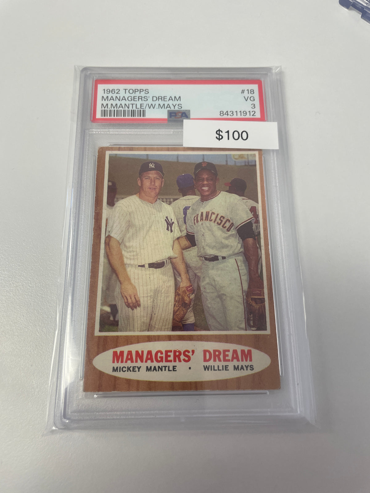 1962 Topps Mantle/Hayes #18 PSA 3