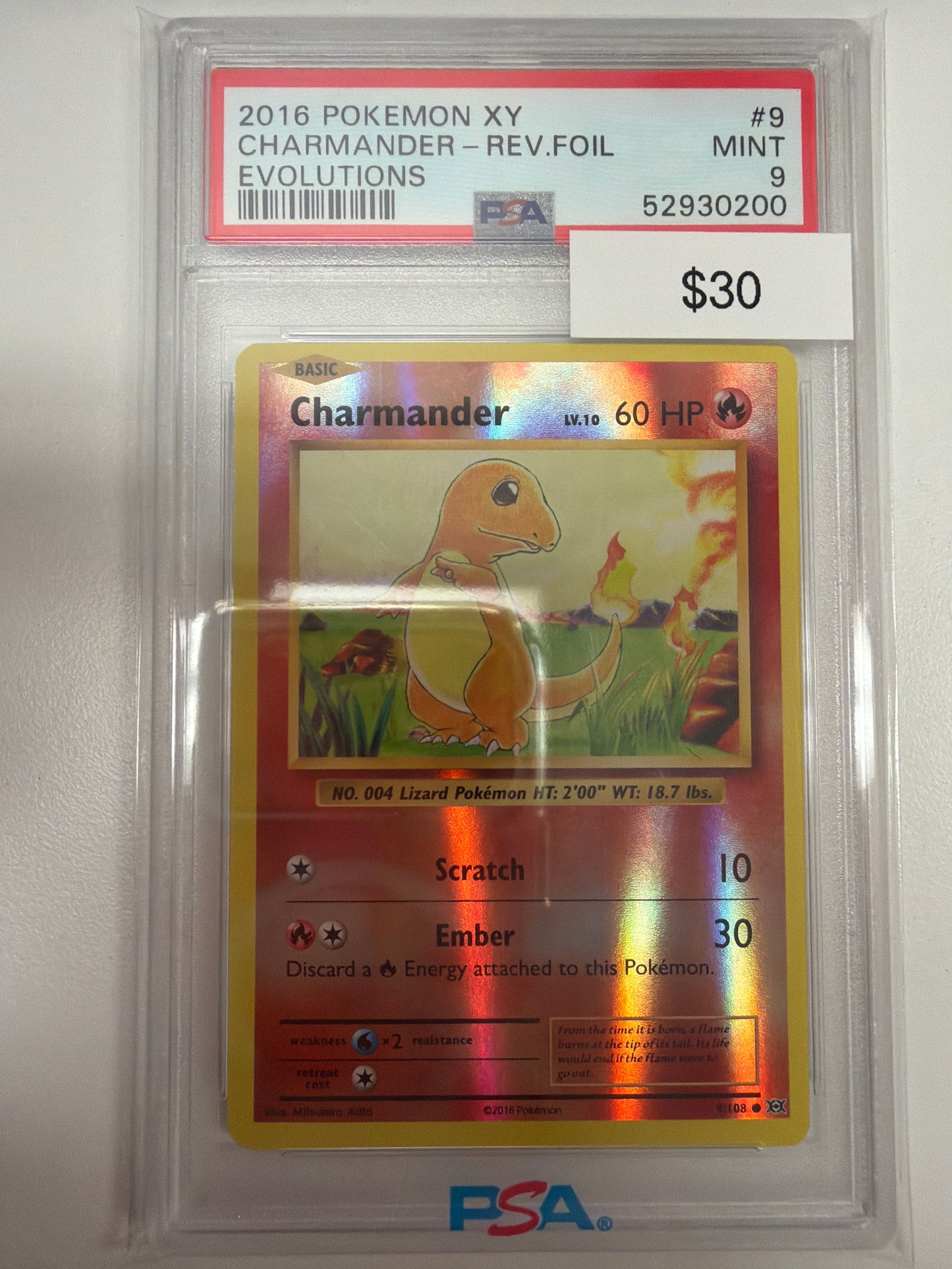 Pokemon Charmander 91/108 PSA 9
