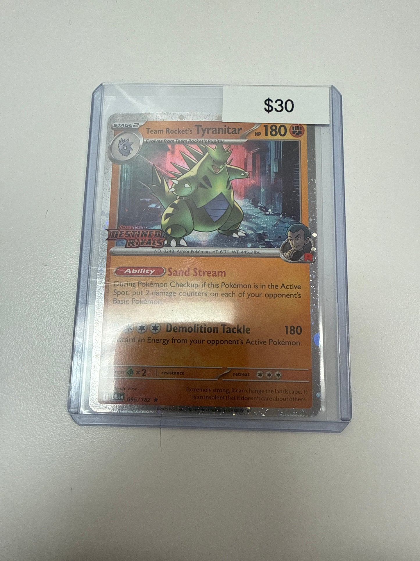 Pokemon Team Rocket’s Tyranitar Stamped #096/182