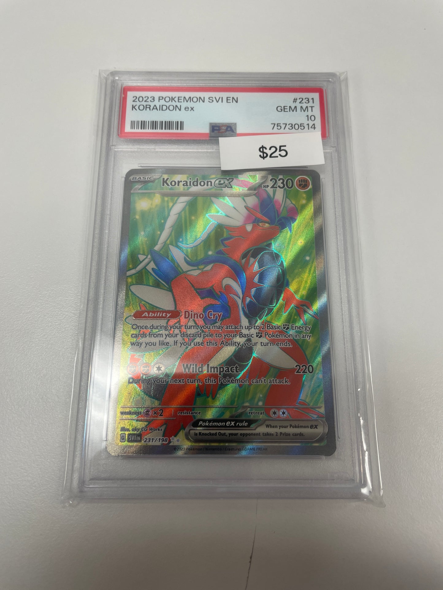 Pokemon Koraidon Ex Full Art #231/198 PSA 10