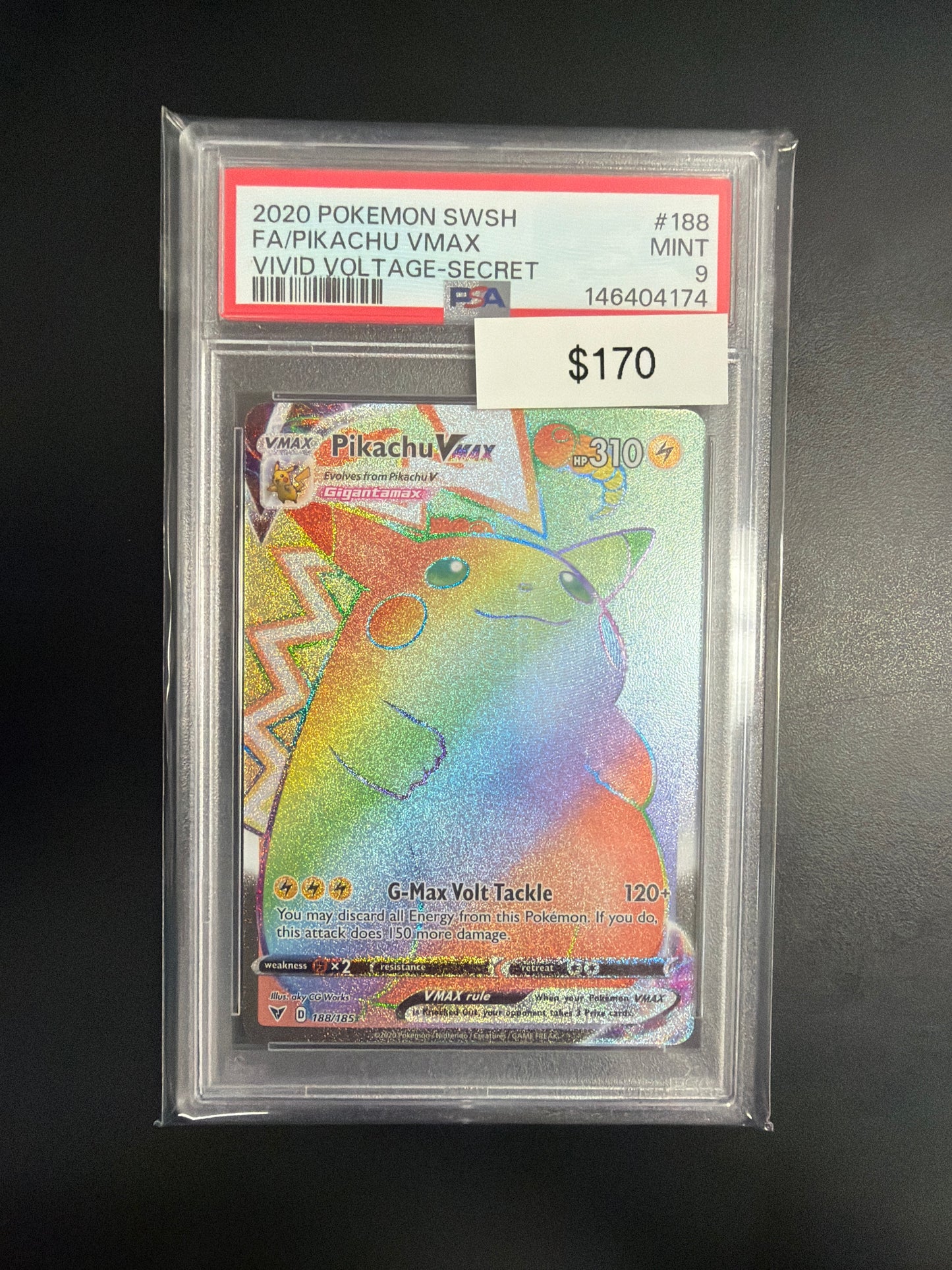 Pokemon Pikachu VMAX Secret #188 PSA 9