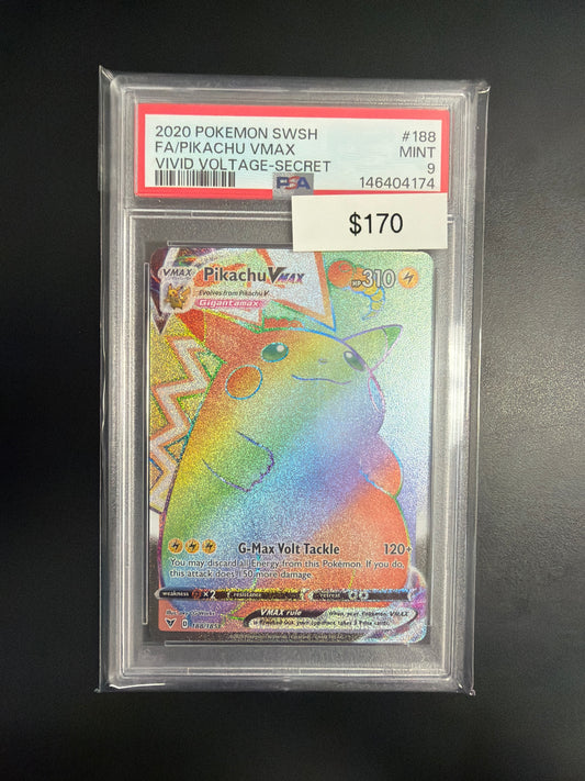 Pokemon Pikachu VMAX Secret #188 PSA 9