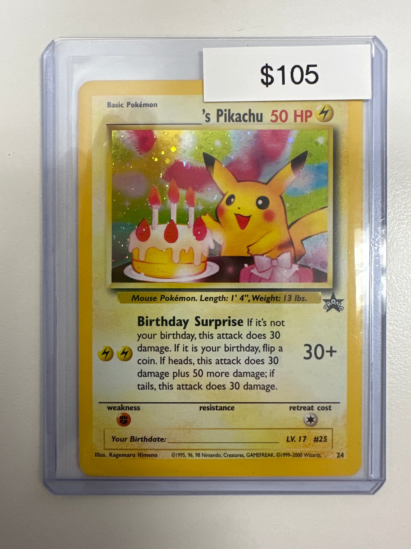 2000 Pokemon World Collection English #24 Birthday Pikachu