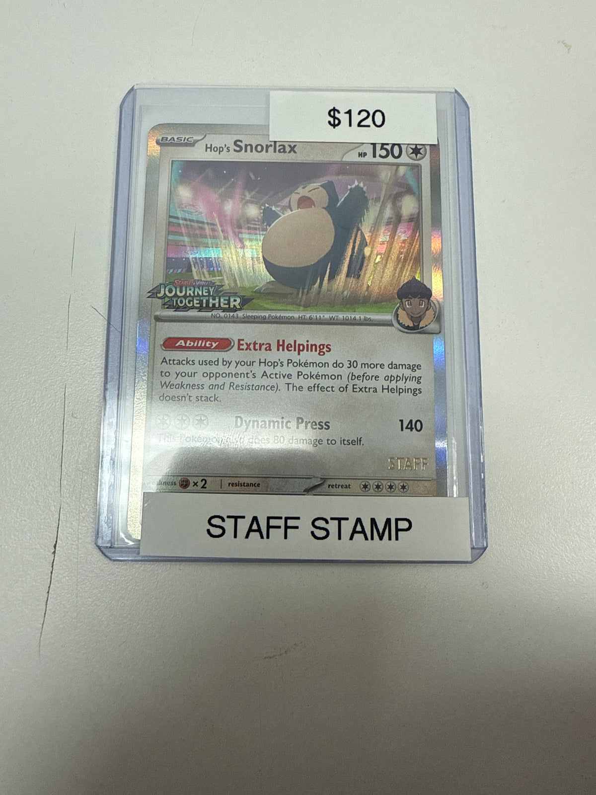 Journey Together Hop’s Snorlax Staff Stamp #184
