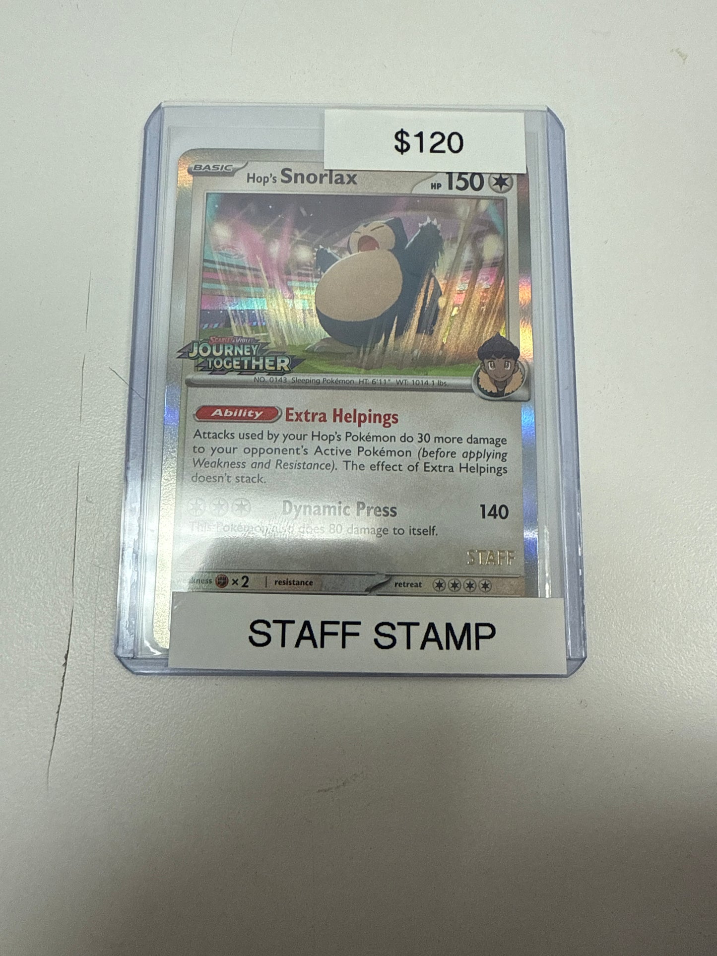 Journey Together Hop’s Snorlax Staff Stamp #184