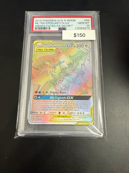 Pokemon Moltres Zapdos Articuno #69/68 PSA 10