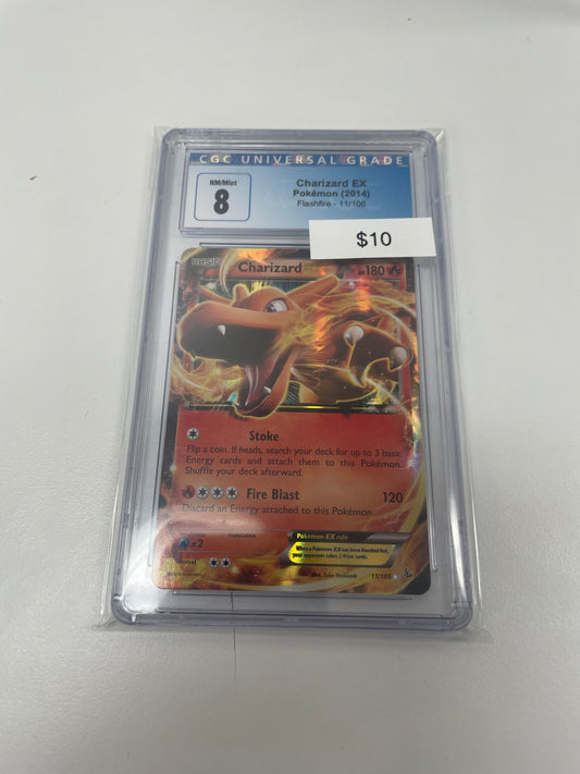 Pokemon Charizard Ex 11/106 CGC 8