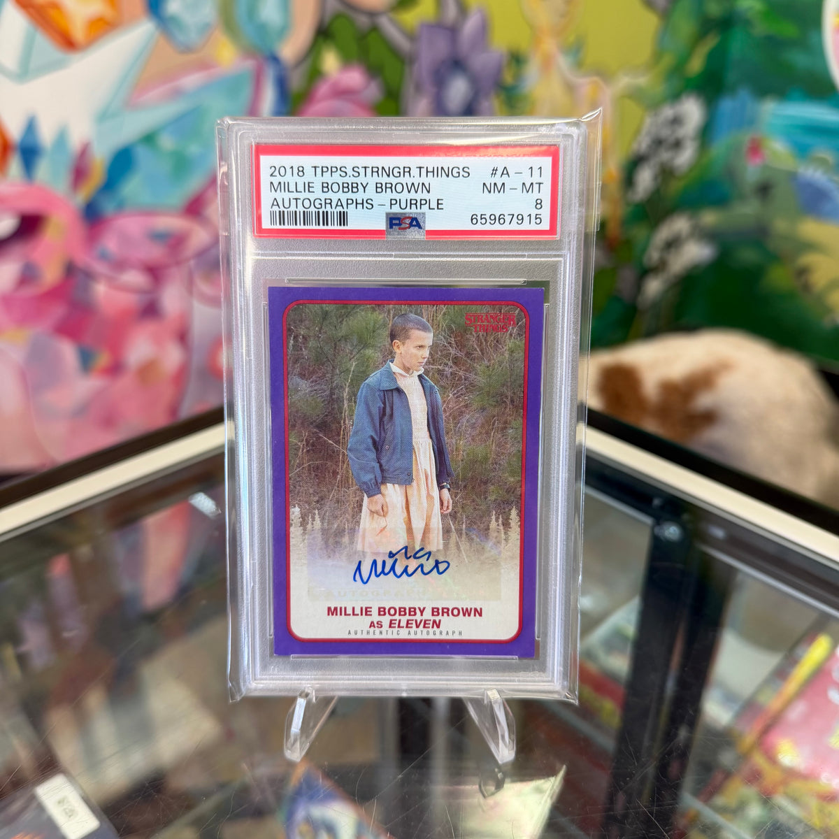 2018 Topps Stranger Things Eleven Autograph #07/25 PSA 8