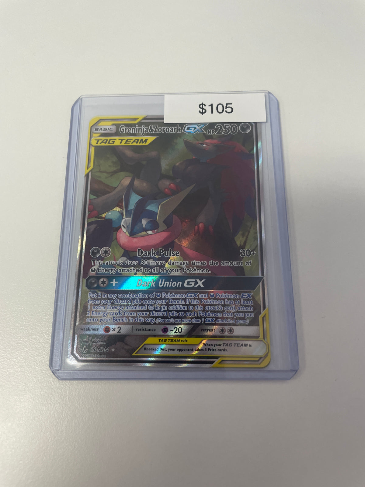 Pokemon Greninja & Zoroark Gx Tag Team #201/214